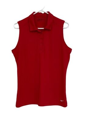 Nike Red Sleeveless Polo Golf Top